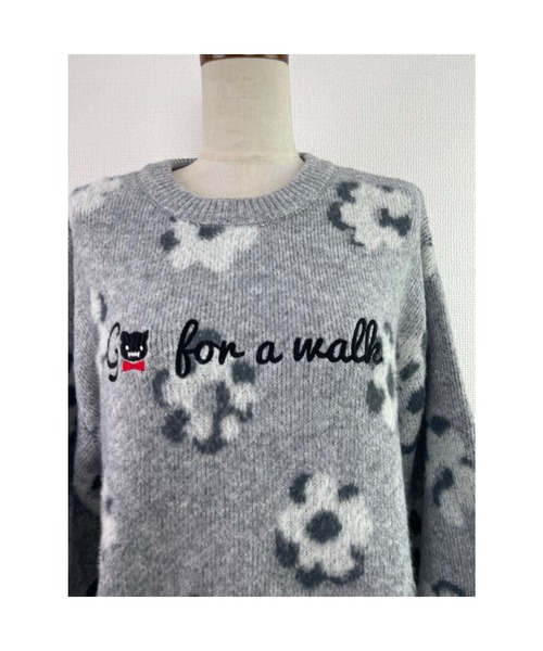 Rydia(リディア)の「フラワーモヘアプルオーバー(ニット/セーター・レディース・グレー/スミクロ/アイボリー・M)」の3枚目の写真