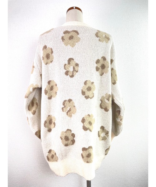 Rydia(リディア)の「フラワーモヘアプルオーバー(ニット/セーター・レディース・グレー/スミクロ/アイボリー・M)」の8枚目の写真