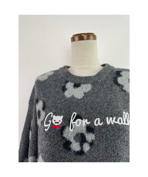 Rydia(リディア)の「フラワーモヘアプルオーバー(ニット/セーター・レディース・グレー/スミクロ/アイボリー・M)」の12枚目の写真