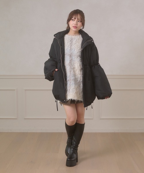 Ambre Neige(アンブルネージュ)の「padding stand collar middle blouson / ナカワタスタンドカラーミドルブルゾン(ブルゾン・レディース・ダークブラウン/ブラック/アイボリー・FREE)」の21枚目の写真