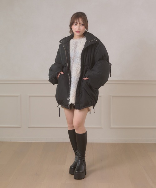 Ambre Neige(アンブルネージュ)の「padding stand collar middle blouson / ナカワタスタンドカラーミドルブルゾン(ブルゾン・レディース・ダークブラウン/ブラック/アイボリー・FREE)」の18枚目の写真
