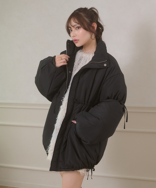Ambre Neige(アンブルネージュ)の「padding stand collar middle blouson / ナカワタスタンドカラーミドルブルゾン(ブルゾン・レディース・ダークブラウン/ブラック/アイボリー・FREE)」の16枚目の写真