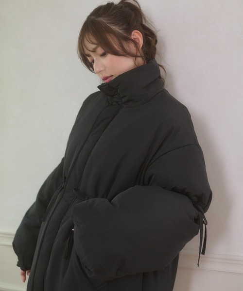 Ambre Neige(アンブルネージュ)の「padding stand collar middle blouson / ナカワタスタンドカラーミドルブルゾン(ブルゾン・レディース・ダークブラウン/ブラック/アイボリー・FREE)」の22枚目の写真