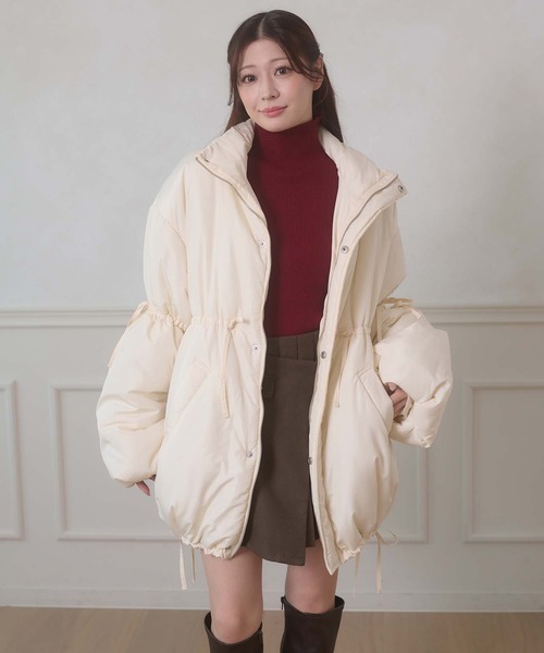 Ambre Neige(アンブルネージュ)の「padding stand collar middle blouson / ナカワタスタンドカラーミドルブルゾン(ブルゾン・レディース・ダークブラウン/ブラック/アイボリー・FREE)」の4枚目の写真
