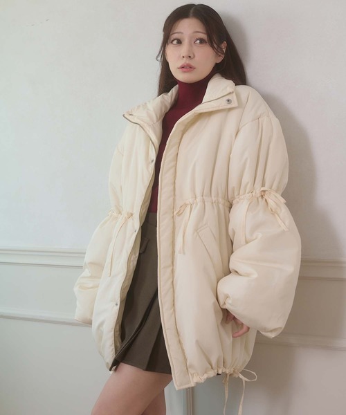 Ambre Neige(アンブルネージュ)の「padding stand collar middle blouson / ナカワタスタンドカラーミドルブルゾン(ブルゾン・レディース・ダークブラウン/ブラック/アイボリー・FREE)」の5枚目の写真