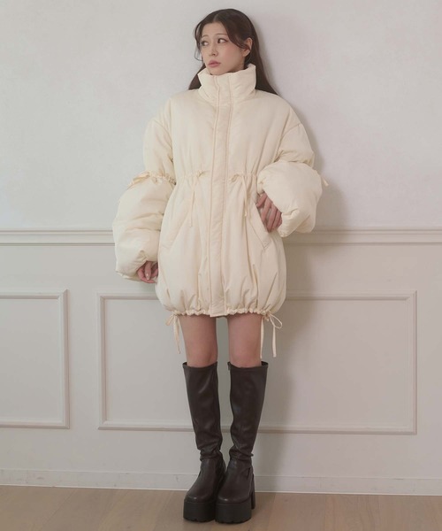Ambre Neige(アンブルネージュ)の「padding stand collar middle blouson / ナカワタスタンドカラーミドルブルゾン(ブルゾン・レディース・ダークブラウン/ブラック/アイボリー・FREE)」の14枚目の写真