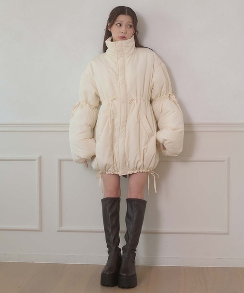Ambre Neige(アンブルネージュ)の「padding stand collar middle blouson / ナカワタスタンドカラーミドルブルゾン(ブルゾン・レディース・ダークブラウン/ブラック/アイボリー・FREE)」の15枚目の写真