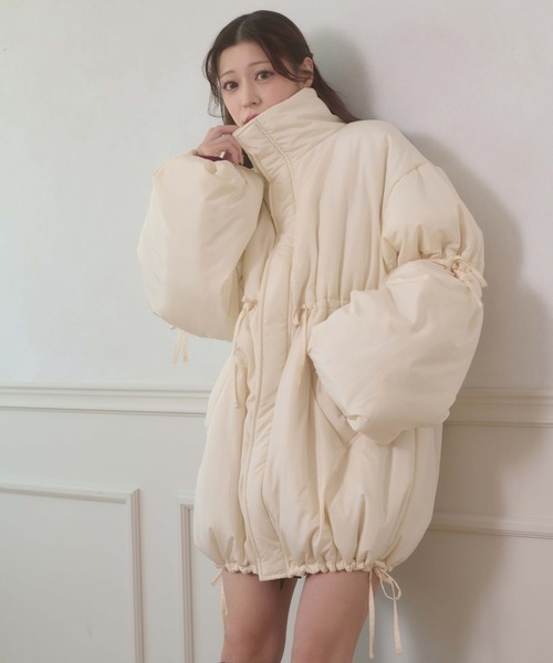 Ambre Neige(アンブルネージュ)の「padding stand collar middle blouson / ナカワタスタンドカラーミドルブルゾン(ブルゾン・レディース・ダークブラウン/ブラック/アイボリー・FREE)」の12枚目の写真