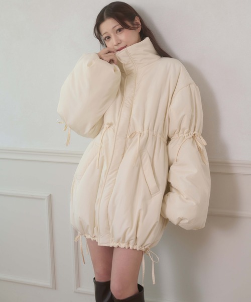 Ambre Neige(アンブルネージュ)の「padding stand collar middle blouson / ナカワタスタンドカラーミドルブルゾン(ブルゾン・レディース・ダークブラウン/ブラック/アイボリー・FREE)」の13枚目の写真