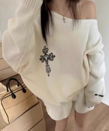 エリー ELLIEワンショルダートップス 長袖 ブラック 新品 THROW by SLY | 【THROW】ONE SHOULDER SLANT BUTTON トップス (ニット