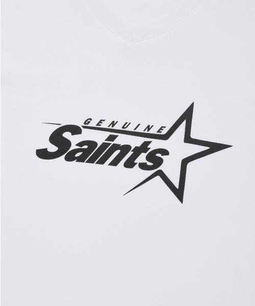 SAINTPAIN（セイントペイン）の「SPセイントビッグスターロゴVネックTシャツ-ホワイト（Tシャツ/カットソー・レディース・その他・LARGE/MEDIUM）」の4枚目の写真
