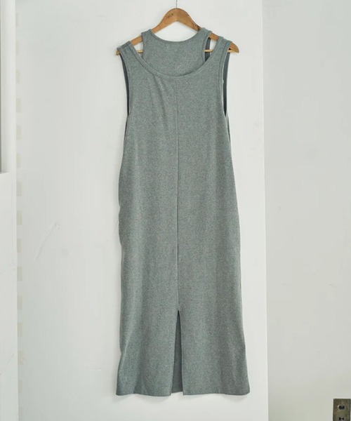 merrylatte(メリーラテ)の「layered sweat onepiece(ワンピース・レディース・グレー・FREE)」の3枚目の写真
