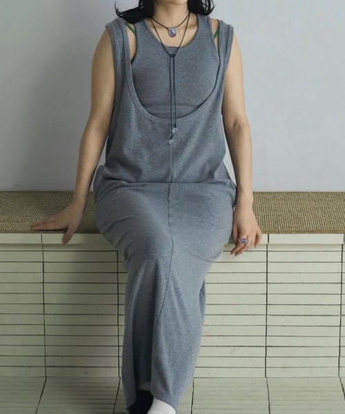 merrylatte(メリーラテ)の「layered sweat onepiece(ワンピース・レディース・グレー・FREE)」の6枚目の写真