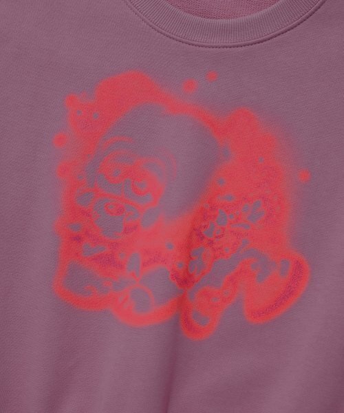 suade（スエード）の「AIRBRUSH DOG CROP CREWNECK [PINK]（スウェット・レディース・その他・MEDIUM/SMALL）」の4枚目の写真