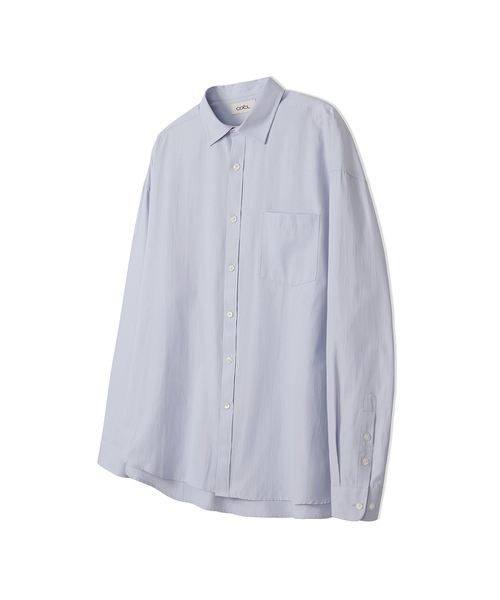 COSTUME O’CLOCK(コスチュームオクロック)の「ヘリンボーンロングスリーブシャツ9COLOR COOSSH186(シャツ/ブラウス・レディース・ネイビー/チャコール/ラベンダー/イエロー/ホワイト/シャーベット/グレー/ブラック/スカイブルー・SMALL/LARGE/MEDIUM)」の7枚目の写真