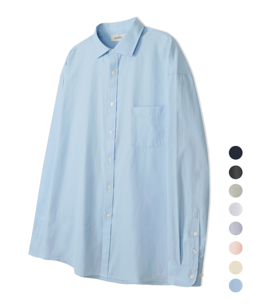 COSTUME O’CLOCK(コスチュームオクロック)の「ヘリンボーンロングスリーブシャツ9COLOR COOSSH186(シャツ/ブラウス・レディース・ネイビー/チャコール/ラベンダー/イエロー/ホワイト/シャーベット/グレー/ブラック/スカイブルー・SMALL/LARGE/MEDIUM)」の10枚目の写真