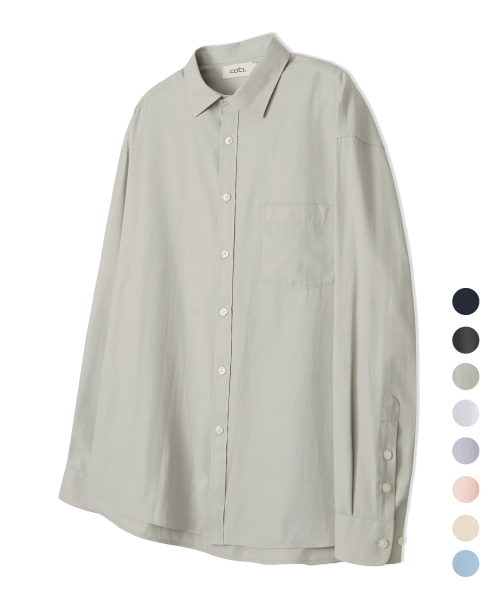 COSTUME O’CLOCK(コスチュームオクロック)の「ヘリンボーンロングスリーブシャツ9COLOR COOSSH186(シャツ/ブラウス・レディース・ネイビー/チャコール/ラベンダー/イエロー/ホワイト/シャーベット/グレー/ブラック/スカイブルー・SMALL/LARGE/MEDIUM)」の14枚目の写真