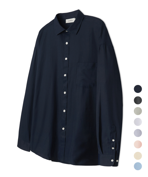 COSTUME O’CLOCK(コスチュームオクロック)の「ヘリンボーンロングスリーブシャツ9COLOR COOSSH186(シャツ/ブラウス・レディース・ネイビー/チャコール/ラベンダー/イエロー/ホワイト/シャーベット/グレー/ブラック/スカイブルー・SMALL/LARGE/MEDIUM)」の16枚目の写真