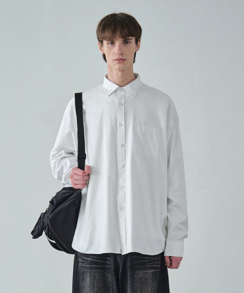 COSTUME O’CLOCK(コスチュームオクロック)の「ヘリンボーンロングスリーブシャツ9COLOR COOSSH186(シャツ/ブラウス・レディース・ネイビー/チャコール/ラベンダー/イエロー/ホワイト/シャーベット/グレー/ブラック/スカイブルー・SMALL/LARGE/MEDIUM)」の18枚目の写真