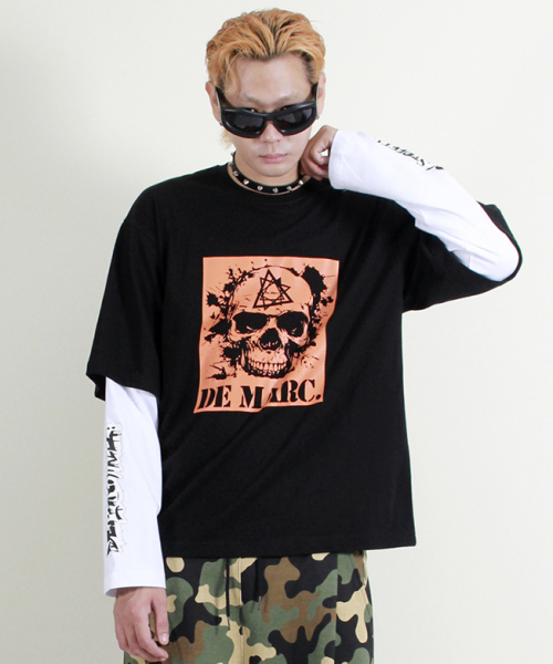 DEMARC(ドゥマーク)の「スカルグラフィックダブルスリーブ長袖Tシャツブラック(Tシャツ/カットソー・メンズ・その他・MEDIUM/LARGE)」の2枚目の写真