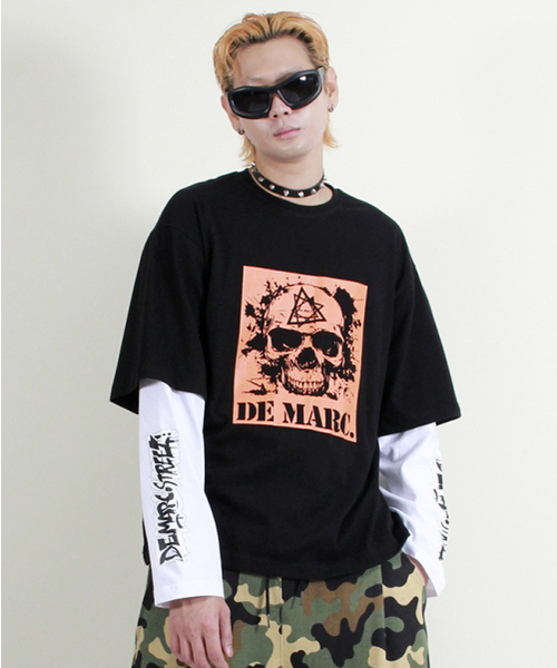 DEMARC(ドゥマーク)の「スカルグラフィックダブルスリーブ長袖Tシャツブラック(Tシャツ/カットソー・メンズ・その他・MEDIUM/LARGE)」の3枚目の写真