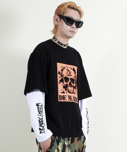 DEMARC(ドゥマーク)の「スカルグラフィックダブルスリーブ長袖Tシャツブラック(Tシャツ/カットソー・メンズ・その他・MEDIUM/LARGE)」の5枚目の写真