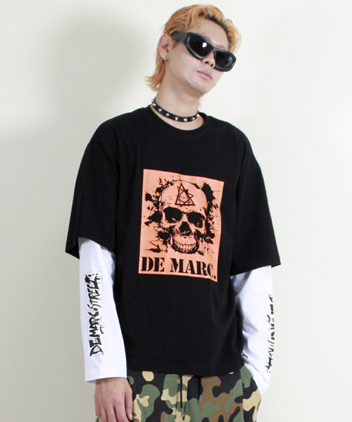 DEMARC(ドゥマーク)の「スカルグラフィックダブルスリーブ長袖Tシャツブラック(Tシャツ/カットソー・メンズ・その他・MEDIUM/LARGE)」の6枚目の写真