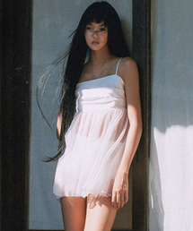 LIE MEQUE（リメーク）の「シフォンストラップドレス ホワイト（ワンピース）」