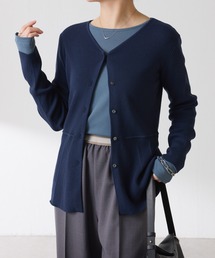 COLLAGE GALLARDAGALANTE | リブペプラムカーディガン/WEB限定カラー展開(カーディガン/ボレロ)