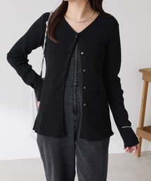 COLLAGE GALLARDAGALANTE | リブペプラムカーディガン/WEB限定カラー展開(カーディガン/ボレロ)