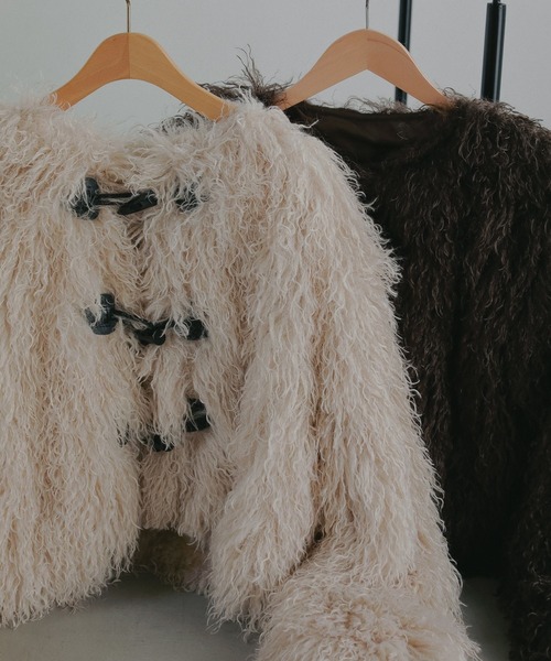 N WITH.（エヌウィズ）の「ファーダッフルコート（ダッフルコート・レディース・ブラウン/アイボリー・FREE）」の3枚目の写真