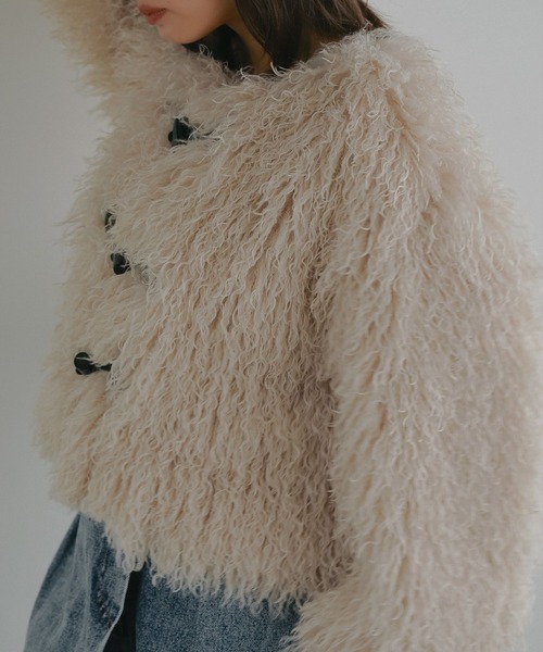 N WITH.（エヌウィズ）の「ファーダッフルコート（ダッフルコート・レディース・ブラウン/アイボリー・FREE）」の8枚目の写真