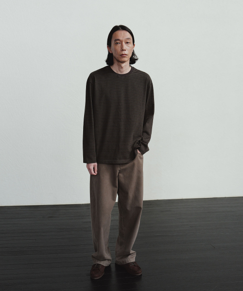 BLANKROOM(ブランクルーム)の「ペンシルストライプロングスリーブTシャツ_SHADE OLIVE(Tシャツ/カットソー・メンズ・その他・2/3/1)」の3枚目の写真