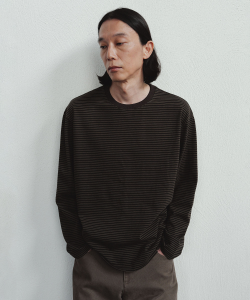 BLANKROOM(ブランクルーム)の「ペンシルストライプロングスリーブTシャツ_SHADE OLIVE(Tシャツ/カットソー・メンズ・その他・2/3/1)」の4枚目の写真