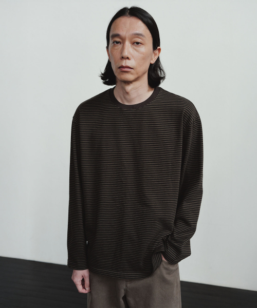 BLANKROOM(ブランクルーム)の「ペンシルストライプロングスリーブTシャツ_SHADE OLIVE(Tシャツ/カットソー・メンズ・その他・2/3/1)」の5枚目の写真