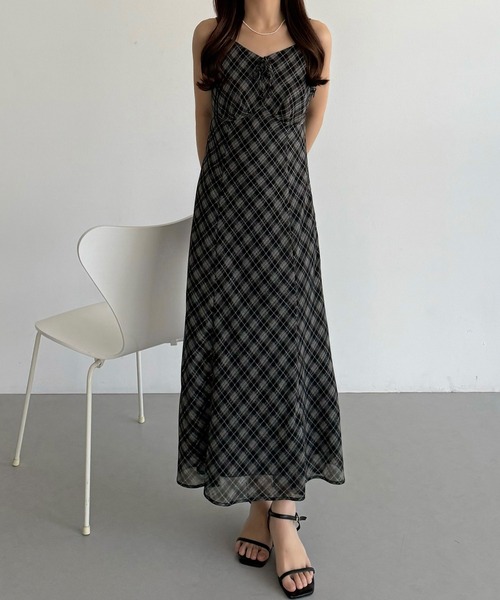 callautia(カラウティア)の「シアーチェックマーメイドキャミワンピース(ワンピース・レディース・ブラウン/ブラック・SMALL/MEDIUM/LARGE/X-LARGE)」の13枚目の写真
