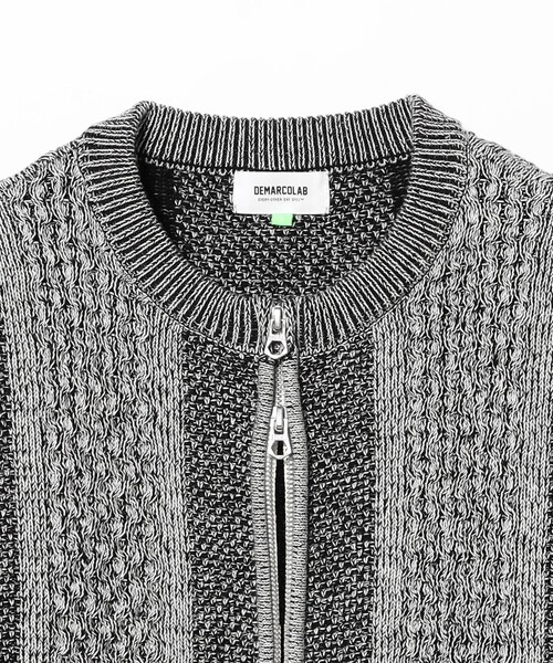 DEMARCOLAB(デマルコラブ)の「DeMarcoLab / MIX CABLE KNIT ZIP SWEAT(ニット/セーター・メンズ・ブラック・M/L/XL)」の3枚目の写真