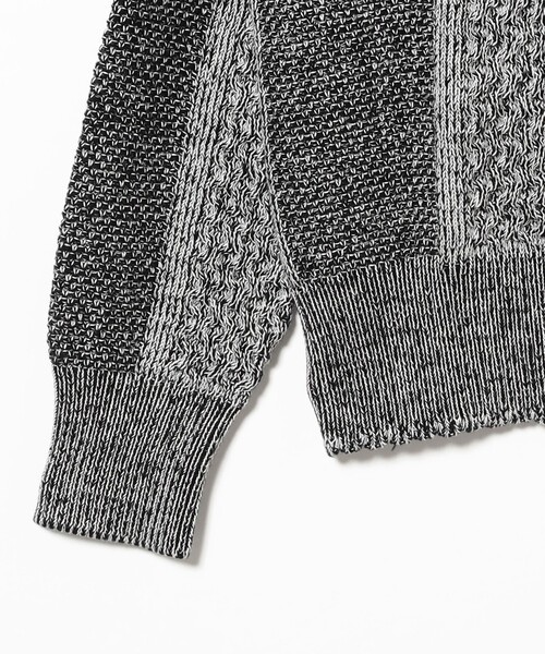 DEMARCOLAB(デマルコラブ)の「DeMarcoLab / MIX CABLE KNIT ZIP SWEAT(ニット/セーター・メンズ・ブラック・M/L/XL)」の4枚目の写真