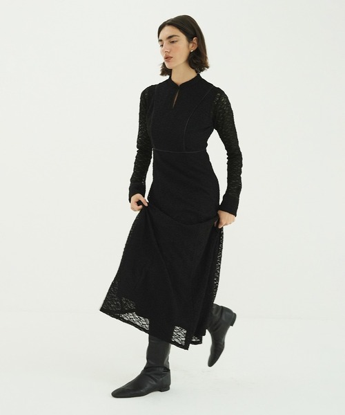 CLANE（クラネ）の「PIPING LINE LACE ONE PIECE（ワンピース・レディース・ベージュ/ブラック・0/1/2）」の13枚目の写真