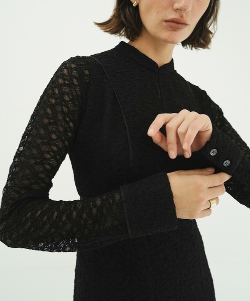 CLANE（クラネ）の「PIPING LINE LACE ONE PIECE（ワンピース・レディース・ベージュ/ブラック・0/1/2）」の19枚目の写真