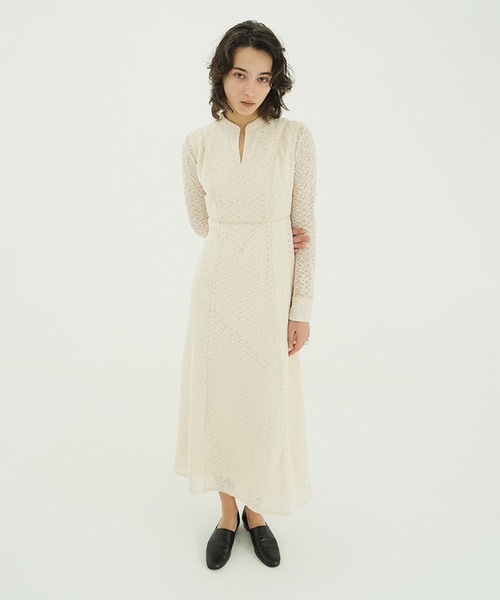 CLANE（クラネ）の「PIPING LINE LACE ONE PIECE（ワンピース・レディース・ベージュ/ブラック・0/1/2）」の20枚目の写真