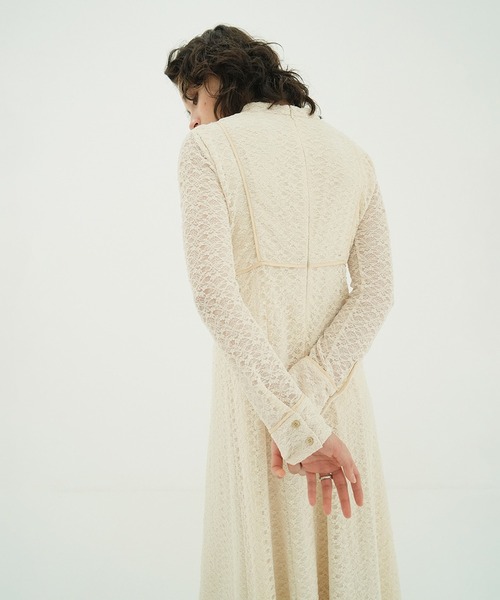 セール】PIPING LINE LACE ONE PIECE（ワンピース）｜CLANE（クラネ