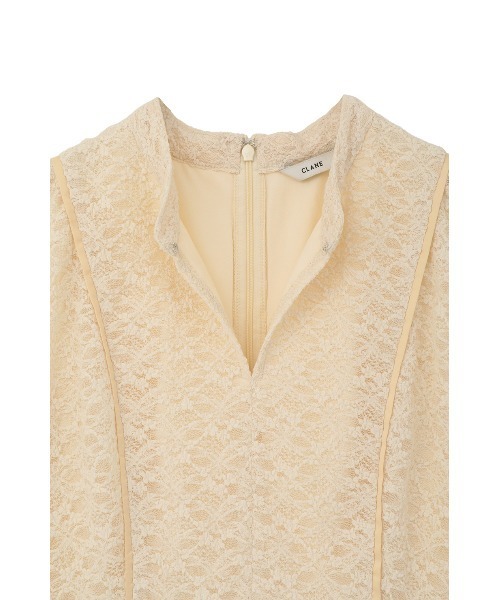 CLANE（クラネ）の「PIPING LINE LACE ONE PIECE（ワンピース・レディース・ベージュ/ブラック・0/1/2）」の5枚目の写真