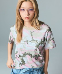 X-girl | FADED CURSIVE SCRIPT LOGO CAMO S/S TEE(Tシャツ/カットソー)
