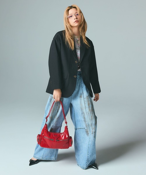 X-girl(エックスガール)の「FADED CURSIVE SCRIPT LOGO CAMO S/S TEE(Tシャツ/カットソー・レディース・ピンク/カモフラージュ・S/M/L)」の4枚目の写真