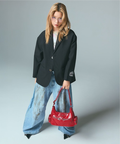 X-girl(エックスガール)の「FADED CURSIVE SCRIPT LOGO CAMO S/S TEE(Tシャツ/カットソー・レディース・ピンク/カモフラージュ・S/M/L)」の5枚目の写真