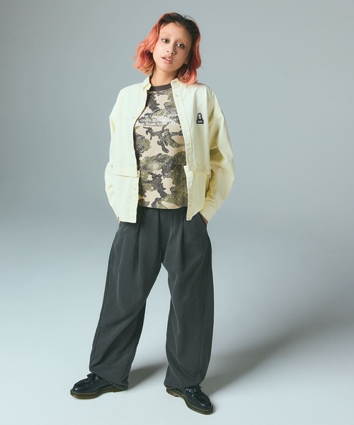 X-girl(エックスガール)の「FADED CURSIVE SCRIPT LOGO CAMO S/S TEE(Tシャツ/カットソー・レディース・ピンク/カモフラージュ・S/M/L)」の7枚目の写真