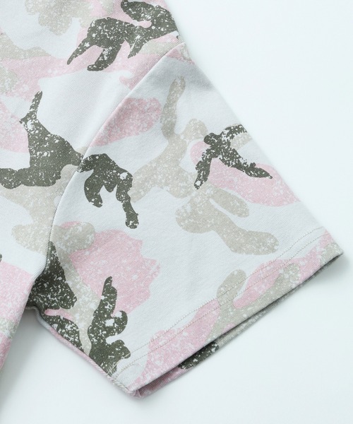 X-girl(エックスガール)の「FADED CURSIVE SCRIPT LOGO CAMO S/S TEE(Tシャツ/カットソー・レディース・ピンク/カモフラージュ・S/M/L)」の14枚目の写真