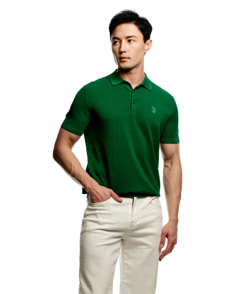 SOLEW（ソル）の「ポロピケ半袖ニット_グリーン（ポロシャツ・メンズ・その他・SMALL/MEDIUM/LARGE/X-LARGE）」の2枚目の写真