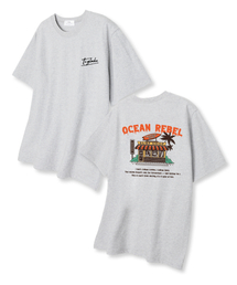 サーフショップ オーバーサイズ 半袖Tシャツ ライトグレー